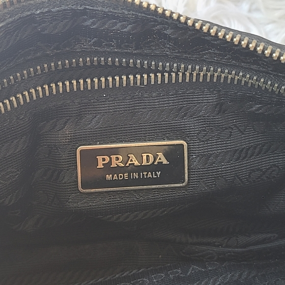 Prada Tessuto Spazzole Pochette Black Great Condition- Authentic - Picture 9 of 16